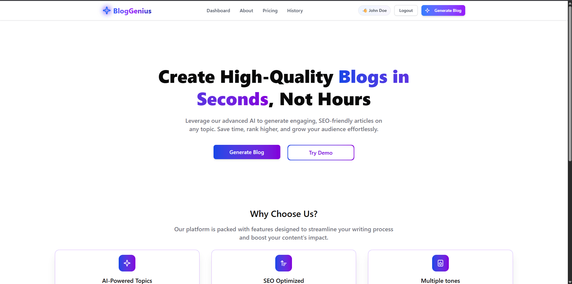 AI Powered Blog Generator